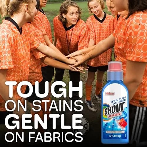 SHOUT Advanced Stain Remover Gel 8.7oz (257ml) with Built-in Scrubber Brush | Tough on Set-In Stains thumbnail 6