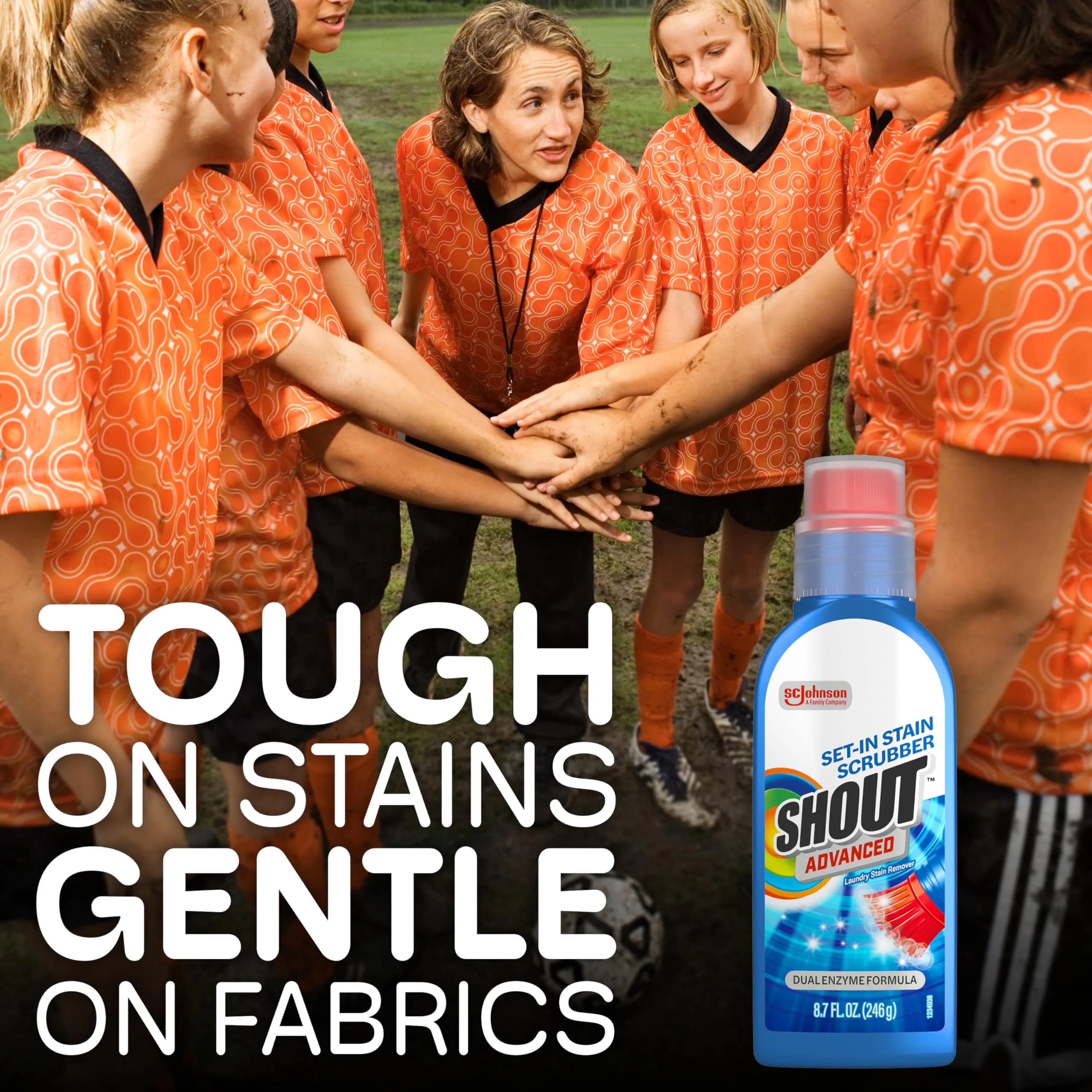SHOUT Advanced Stain Remover Gel 8.7oz (257ml) with Built-in Scrubber Brush | Tough on Set-In Stains - view 6