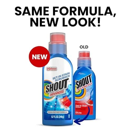 SHOUT Advanced Stain Remover Gel 8.7oz (257ml) with Built-in Scrubber Brush | Tough on Set-In Stains thumbnail 2