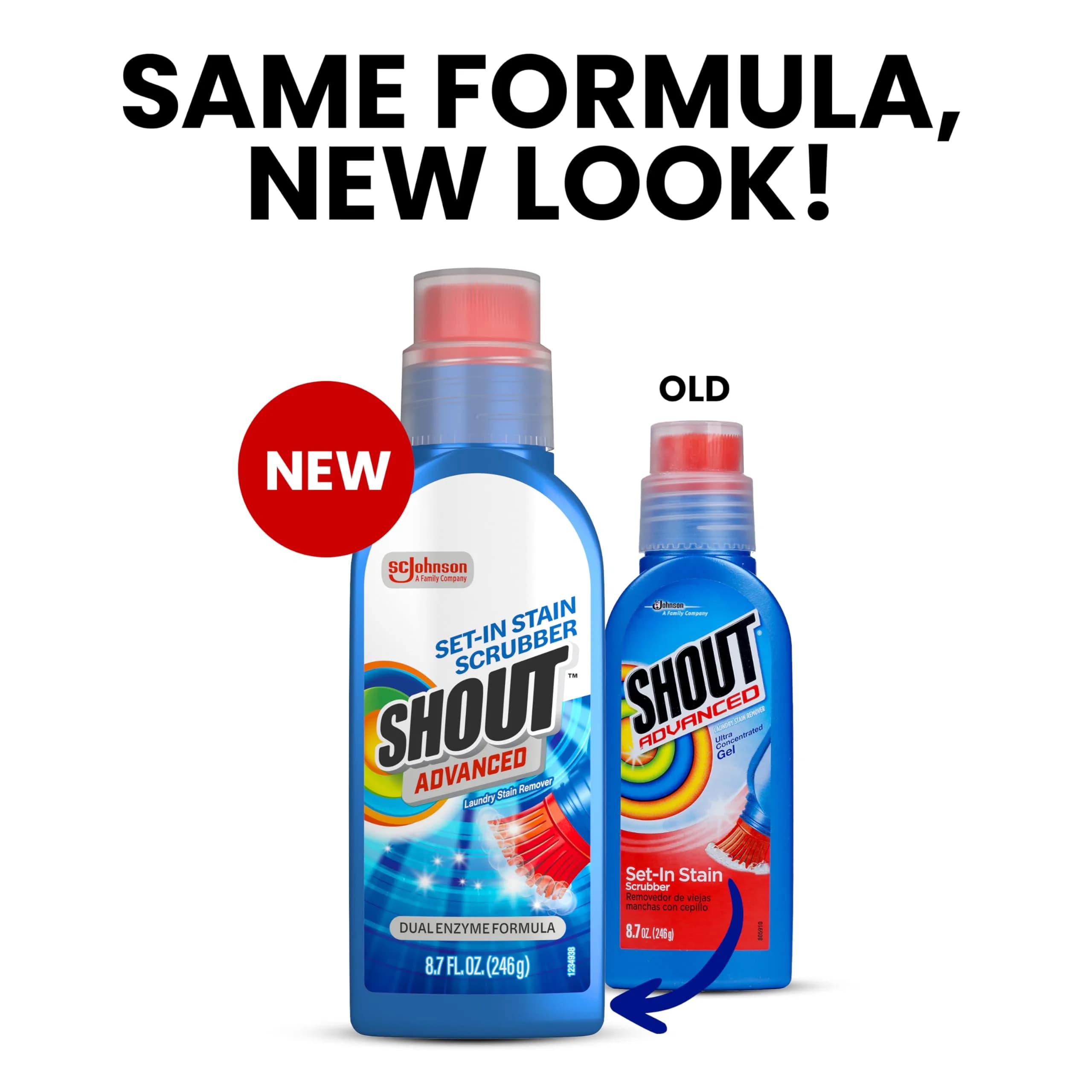 SHOUT Advanced Stain Remover Gel 8.7oz (257ml) with Built-in Scrubber Brush | Tough on Set-In Stains - view 2