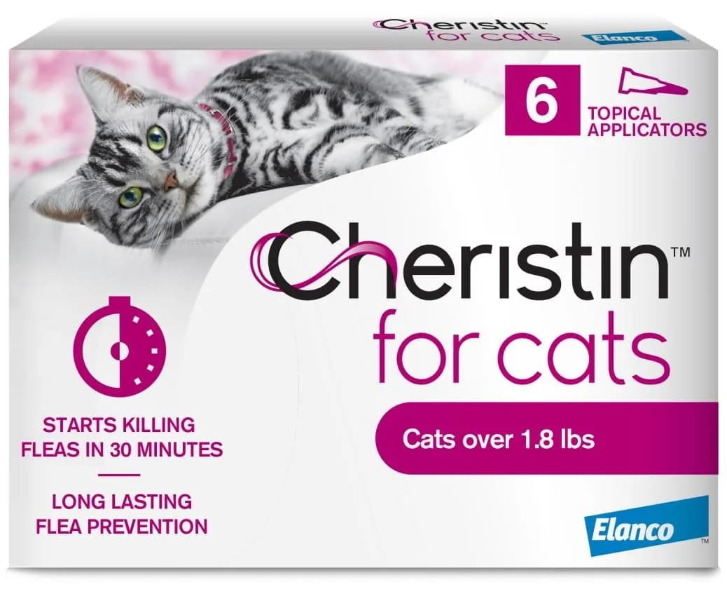 Cheristin Flea Treatment & Prevention for Cats 6 Doses | Fast-Acting Flea Relief, Approved for Kittens & Cats Over 1.8 lbs — 6 doses