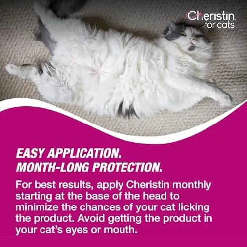Cheristin Flea Treatment & Prevention for Cats 6 Doses | Fast-Acting Flea Relief, Approved for Kittens & Cats Over 1.8 lbs thumbnail 8