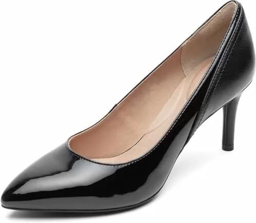 Rockport Total Motion 75mm Pointed Toe Pump Black Patent Wide | Stylish Comfort for Women thumbnail 1