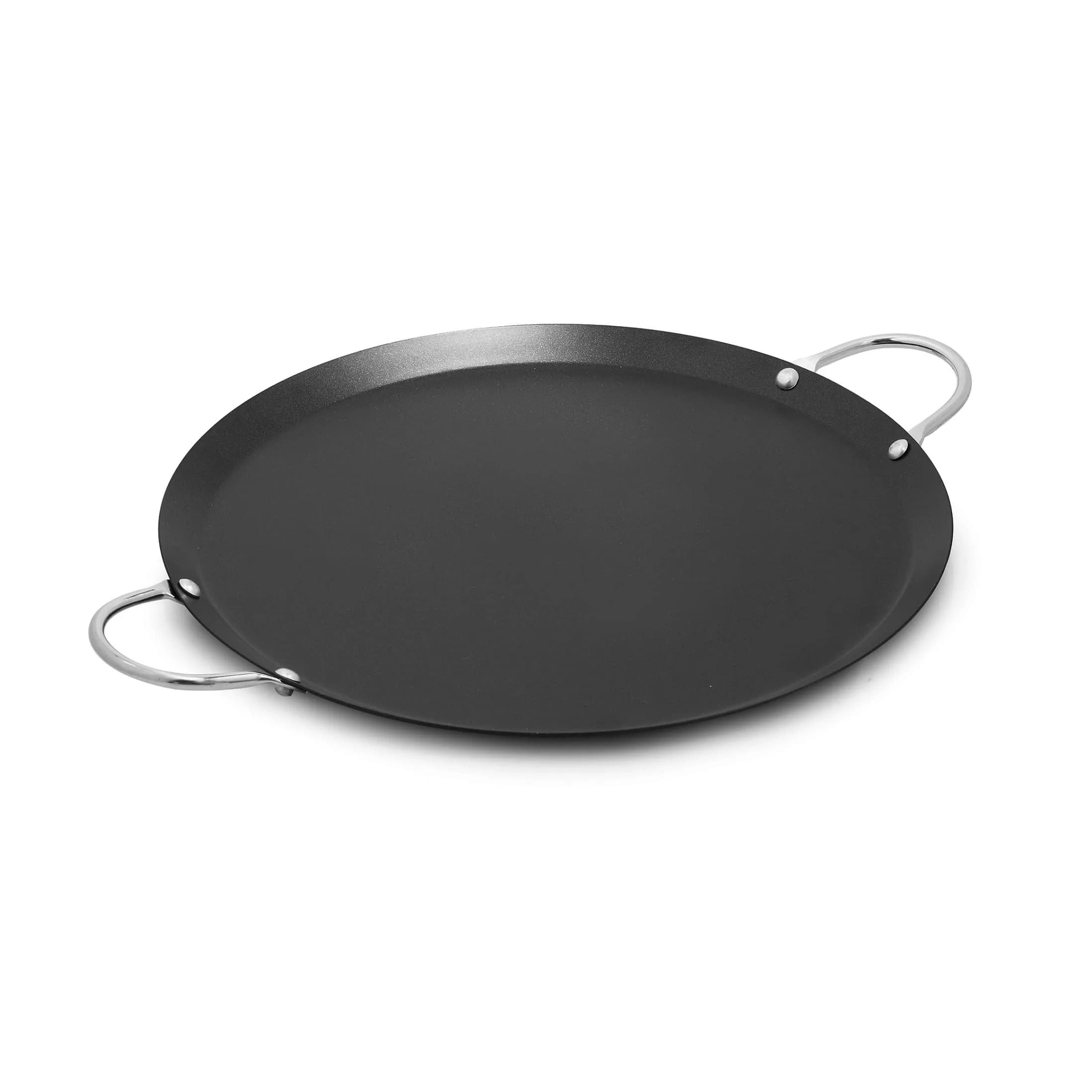 Imusa 13.5in Carbon Steel Nonstick Round Comal with Metal Handles, Black | Versatile Kitchen Essential