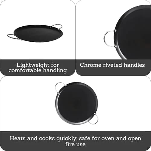 Imusa 9in Carbon Steel Nonstick Round Comal with Metal Handles | Versatile Kitchen Essential thumbnail 2