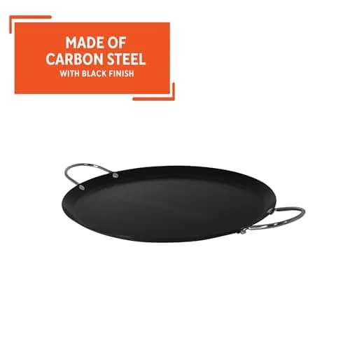 Imusa 9in Carbon Steel Nonstick Round Comal with Metal Handles | Versatile Kitchen Essential thumbnail 3