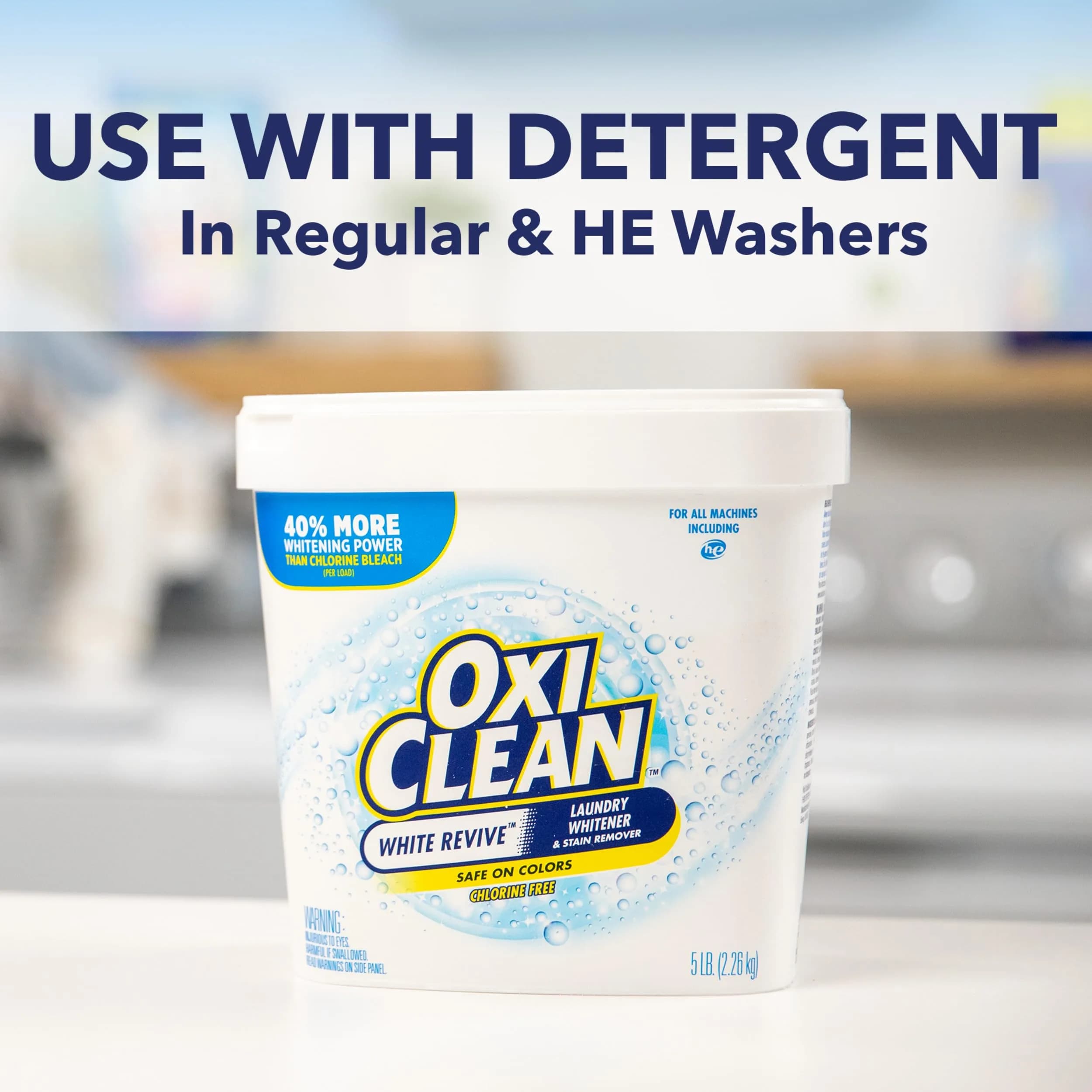 OxiClean White Revive Laundry Whitener and Stain Remover Powder 1.36kg (3 lb) | Alternative to Bleach for Laundry - view 4