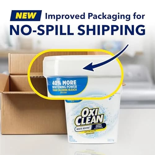 OxiClean White Revive Laundry Whitener and Stain Remover Powder 2.27 kg (5 lb) | Whitens Whites 40% Better Than Chlorine Bleach thumbnail 2