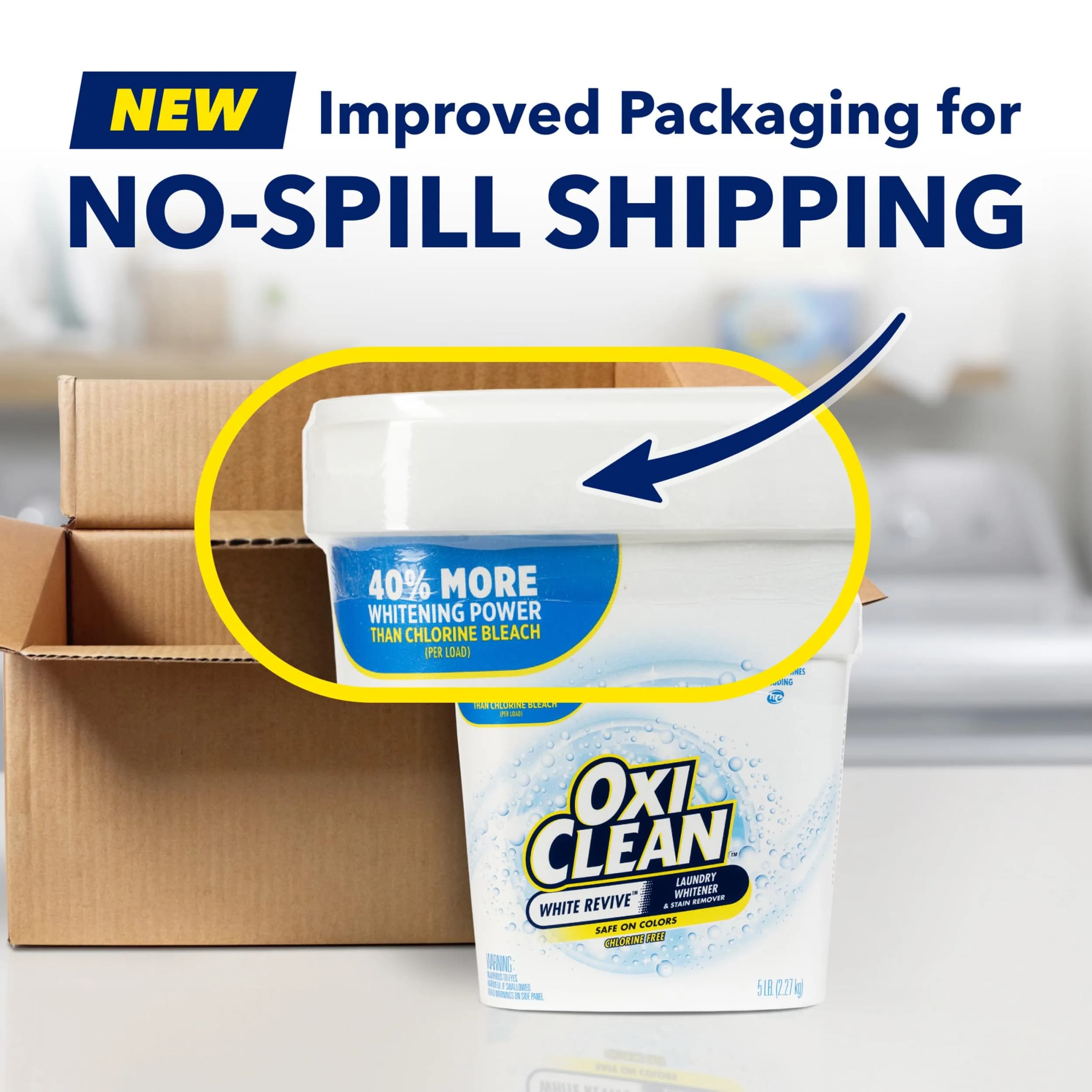 OxiClean White Revive Laundry Whitener and Stain Remover Powder 1.36kg (3 lb) | Alternative to Bleach for Laundry - view 2