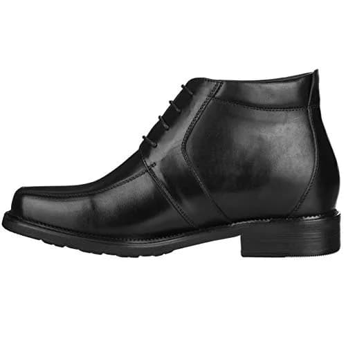 CALTO Men's Invisible Height Increasing Elevator Shoes - Black Leather 3.2 Inches Taller | Premium Leather Lace-up Ankle Boots thumbnail 3