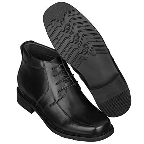 CALTO Men's Invisible Height Increasing Elevator Shoes - Black Leather, 3.2 Inches Taller, Size 9 D(M) US thumbnail 5