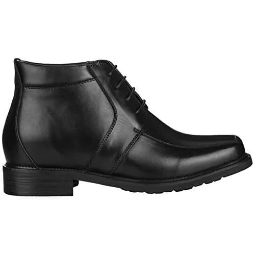 CALTO Men's Invisible Height Increasing Elevator Shoes - Black Leather, 3.2 Inches Taller, Size 9 D(M) US thumbnail 2