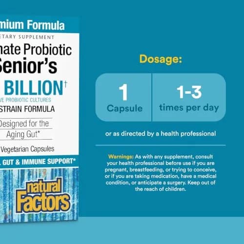 Natural Factors Ultimate Probiotic Senior's 35 Billion CFU | Supports Digestive & Immune Health in Aging Adults thumbnail 2