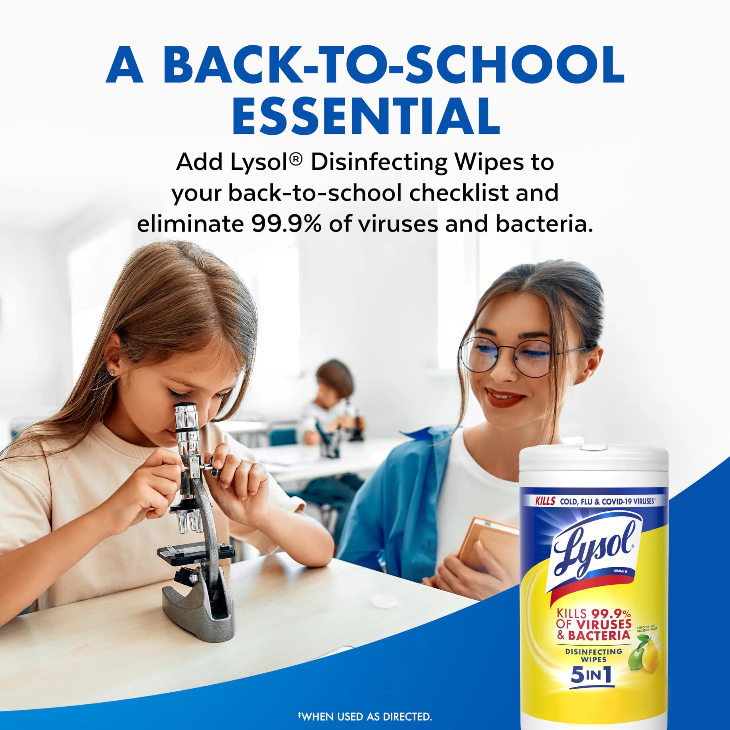 Lysol Disinfectant Wipes Lemon & Lime Blossom Scent 80 Count | Kills 99.9% of Viruses & Bacteria - view 9