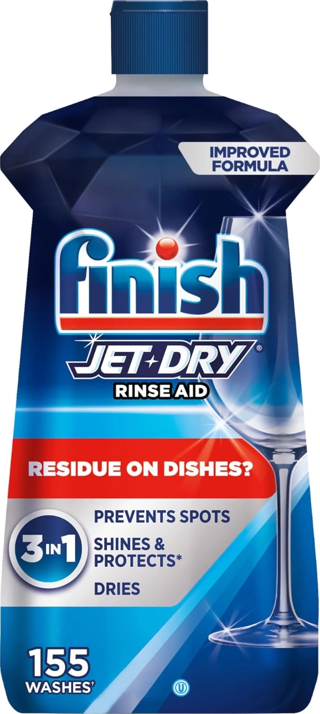 Finish Jet-Dry Dishwasher Rinse Aid 16 Fl Oz (473 ml) | Prevents Spots & Residues | Dries & Shines - main product image