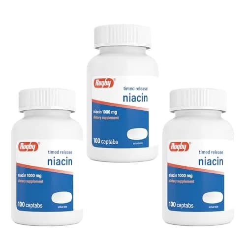 Rugby Timed-Release Niacin 1000mg | Supports Metabolism & Circulation (70-120 chars) thumbnail 1