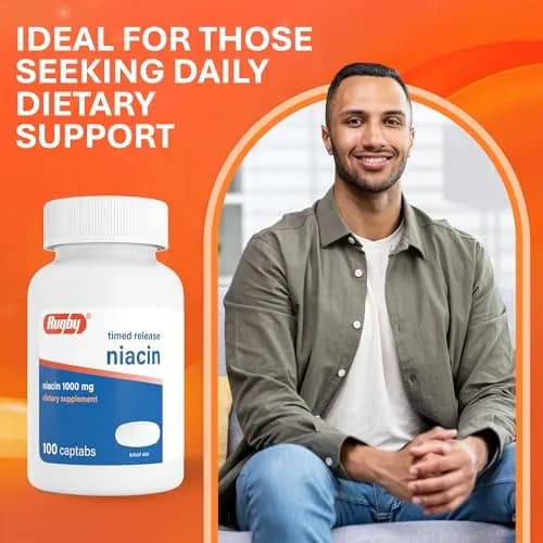 Rugby Timed-Release Niacin 1000mg | Supports Metabolism & Circulation (70-120 chars) thumbnail 6