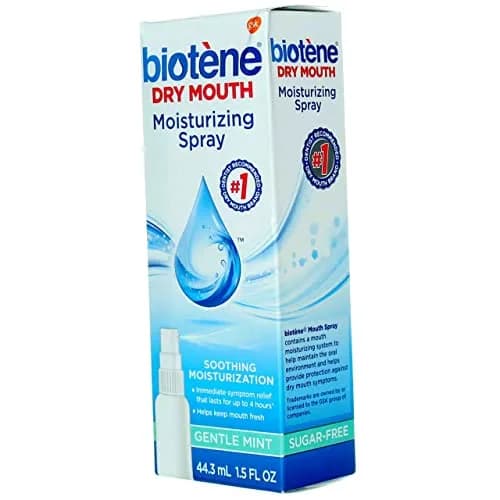 Biotène Gentle Mint Moisturizing Mouth Spray, Sugar-Free, 2 x 1.5 Fl Oz (44ml) | Dentist Recommended Dry Mouth Relief thumbnail 5