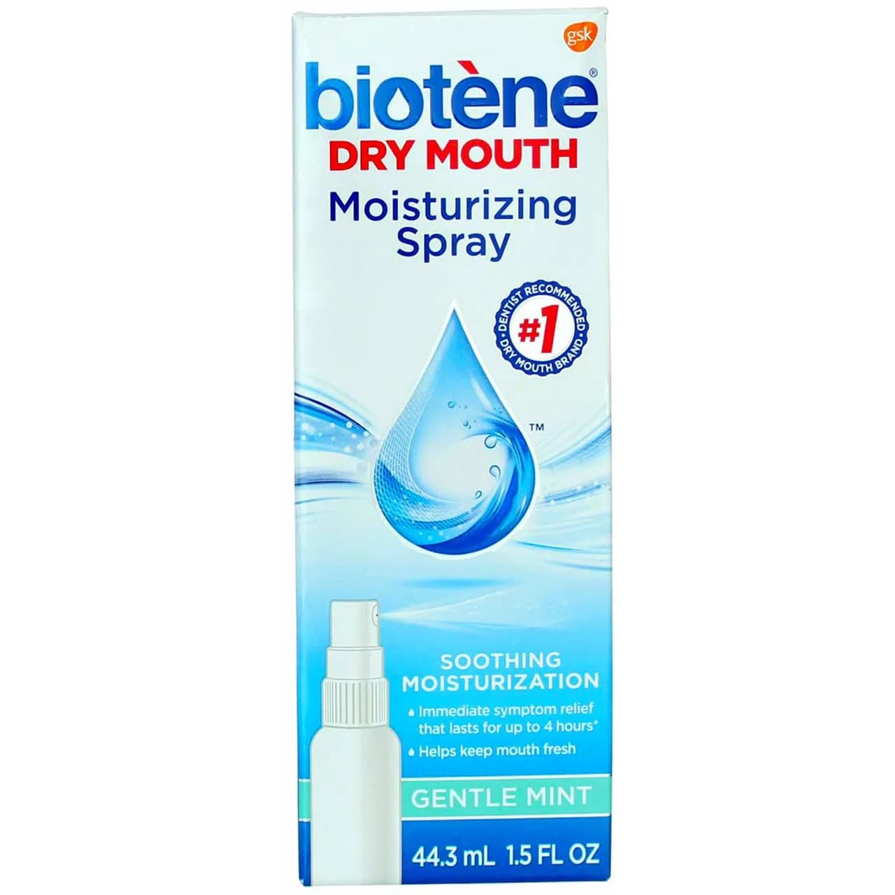 Biotène Gentle Mint Moisturizing Mouth Spray 1.5 Fl Oz (Pack of 3) | Sugar-Free Dry Mouth Relief — 1.5 Fl Oz