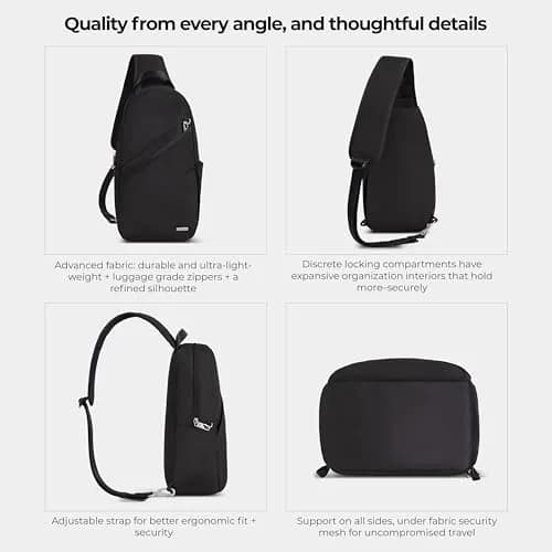 Travelon Anti-Theft Classic Sling Bag | Slim, Secure & Lightweight for Daily Travel thumbnail 4