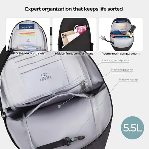 Travelon Anti-Theft Classic Sling Bag | Slim, Secure & Lightweight for Daily Travel thumbnail 6