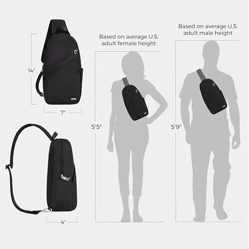 Travelon Anti-Theft Classic Sling Bag | Slim, Secure & Lightweight for Daily Travel thumbnail 3