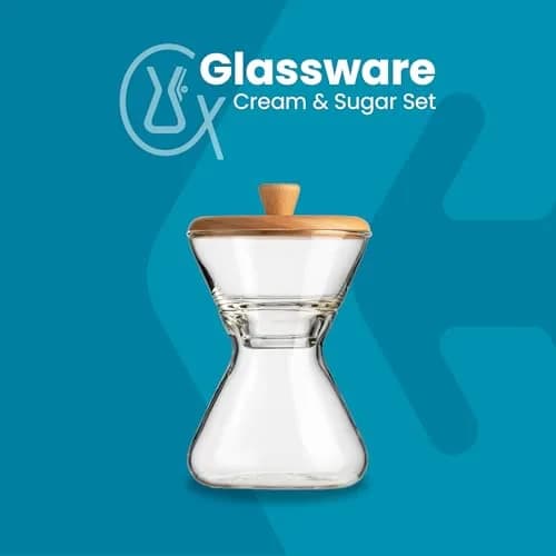 Chemex Hand Blown Glass Cream & Sugar Set | Elegant Coffee Service with Drip-Free Pouring (70-120 chars) thumbnail 2