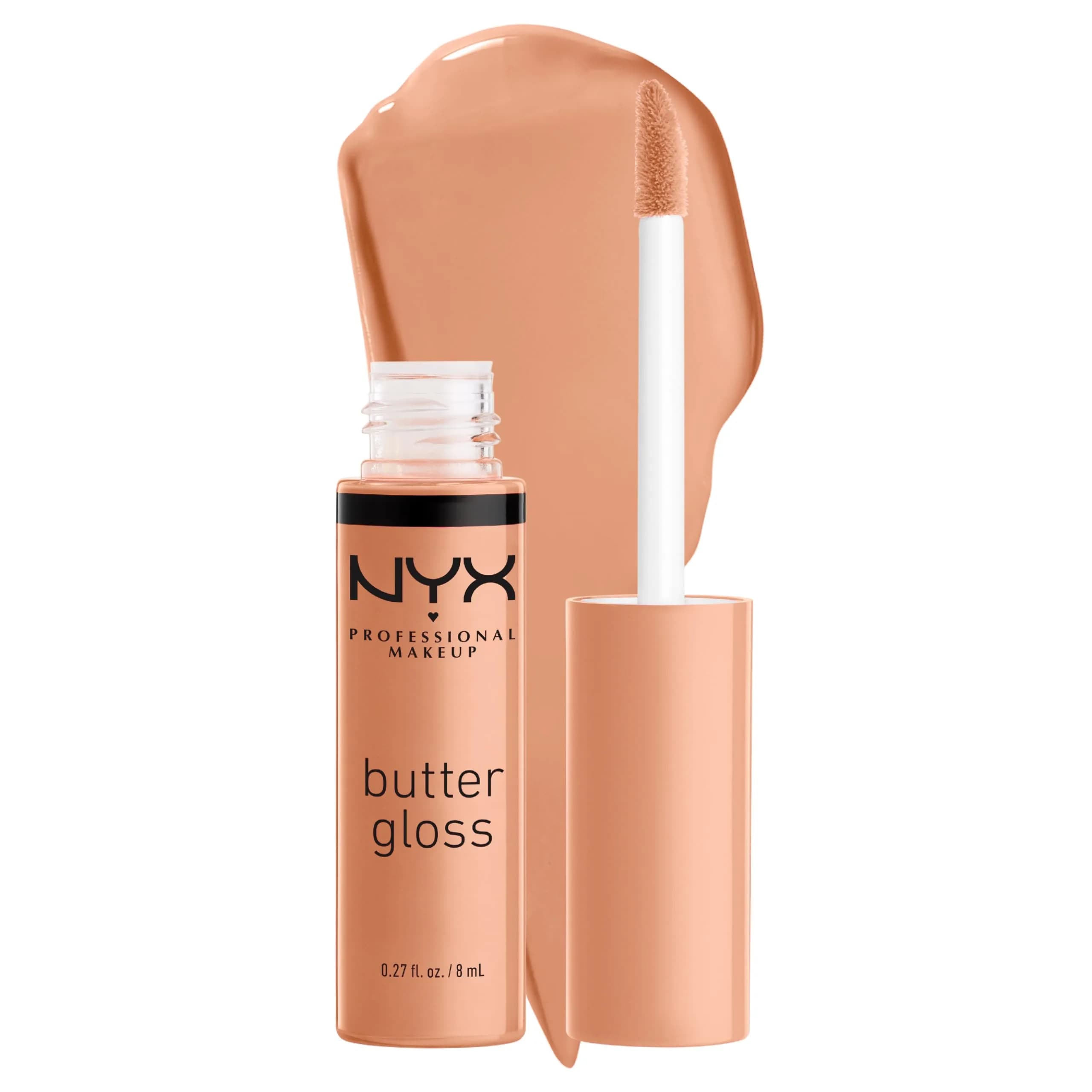 NYX PROFESSIONAL MAKEUP Butter Gloss Lip Gloss - Fortune Cookie (True Nude) 8ml (0.27 Fl Oz) | Non-Sticky, Sheer to Medium Coverage - main product image