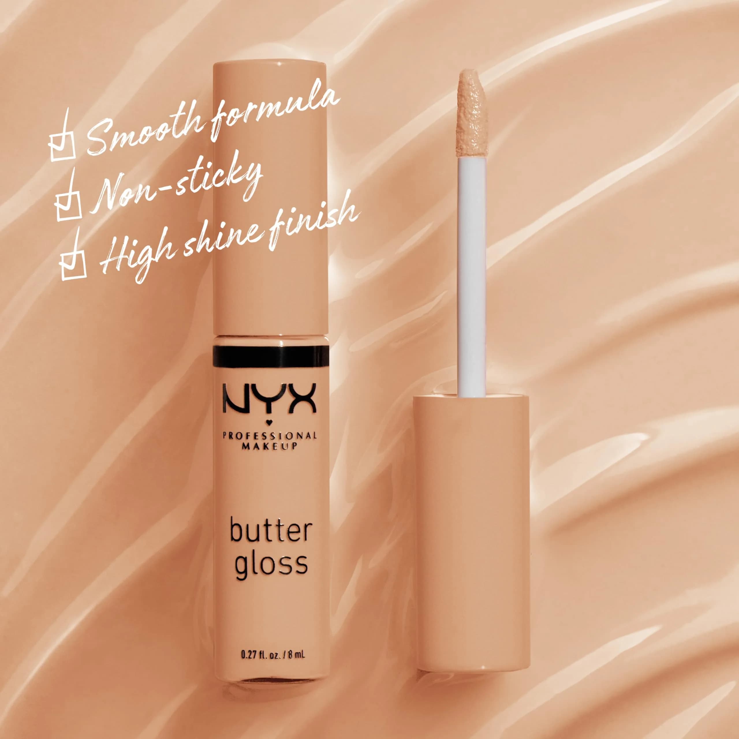 NYX PROFESSIONAL MAKEUP Butter Gloss Lip Gloss - Fortune Cookie (True Nude) 8ml (0.27 Fl Oz) | Non-Sticky, Sheer to Medium Coverage - view 2