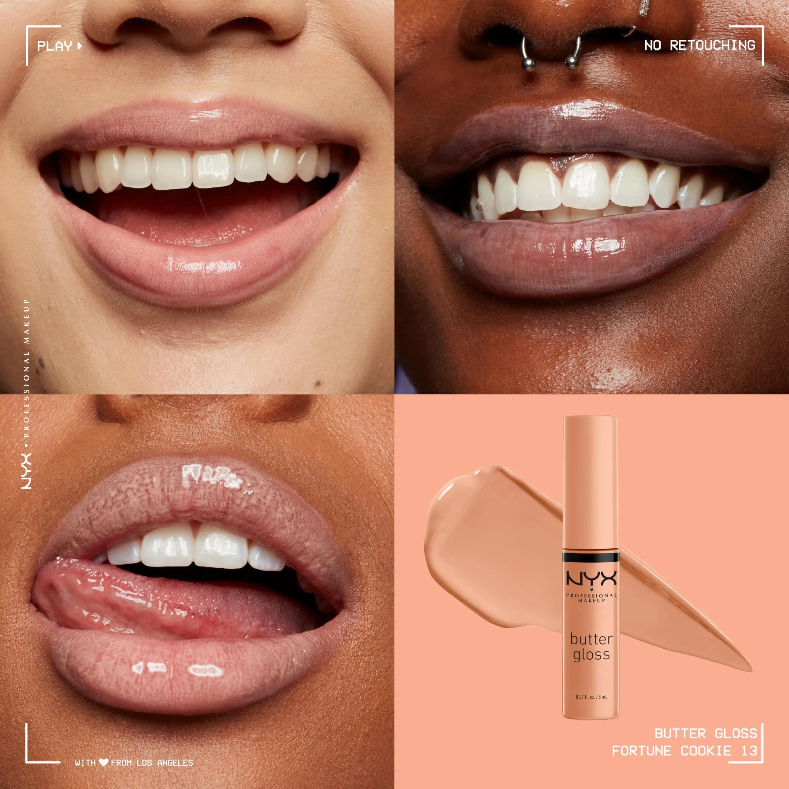 NYX PROFESSIONAL MAKEUP Butter Gloss Lip Gloss - Fortune Cookie (True Nude) 8ml (0.27 Fl Oz) | Non-Sticky, Sheer to Medium Coverage - view 3