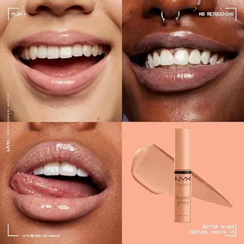 NYX PROFESSIONAL MAKEUP Butter Gloss Lip Gloss - Fortune Cookie (True Nude) 8ml (0.27 Fl Oz) | Non-Sticky, Sheer to Medium Coverage thumbnail 3