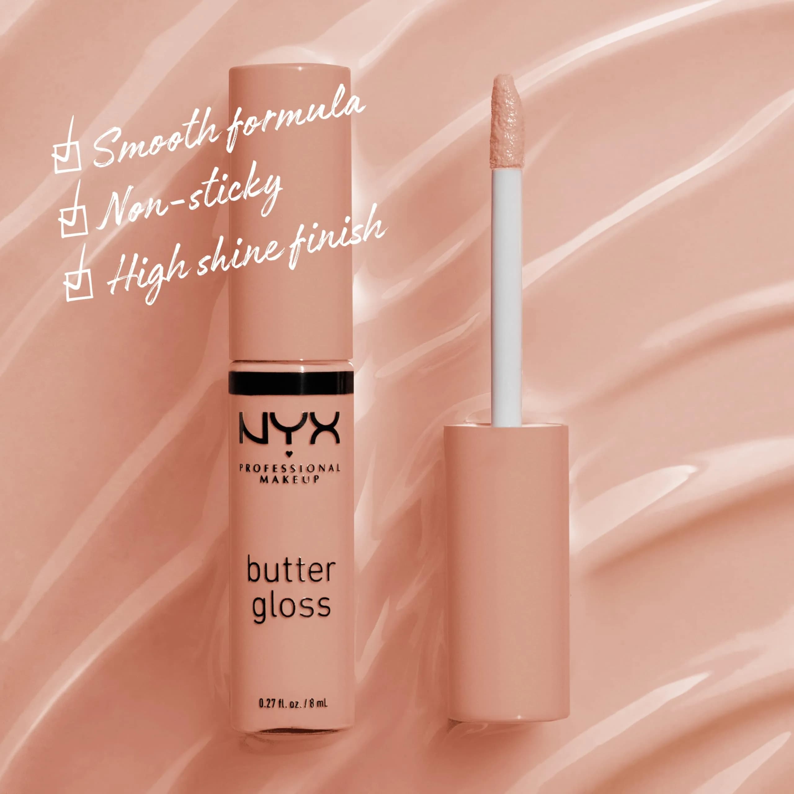 NYX PROFESSIONAL MAKEUP Butter Gloss Bling 14 Madeleine Lip Gloss - Mid-Tone Nude Vegan Shine - view 2
