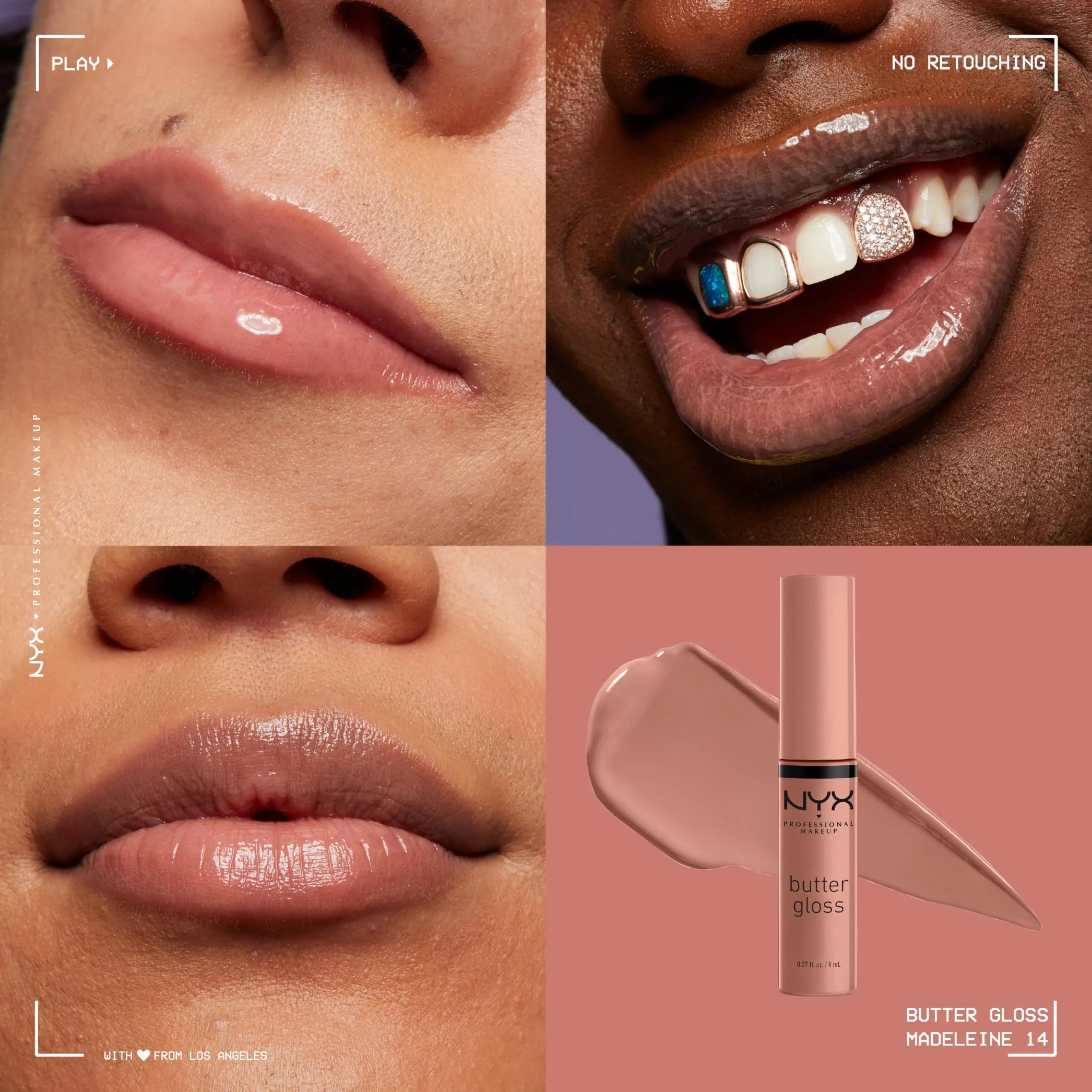 NYX PROFESSIONAL MAKEUP Butter Gloss Bling 14 Madeleine Lip Gloss - Mid-Tone Nude Vegan Shine - view 3