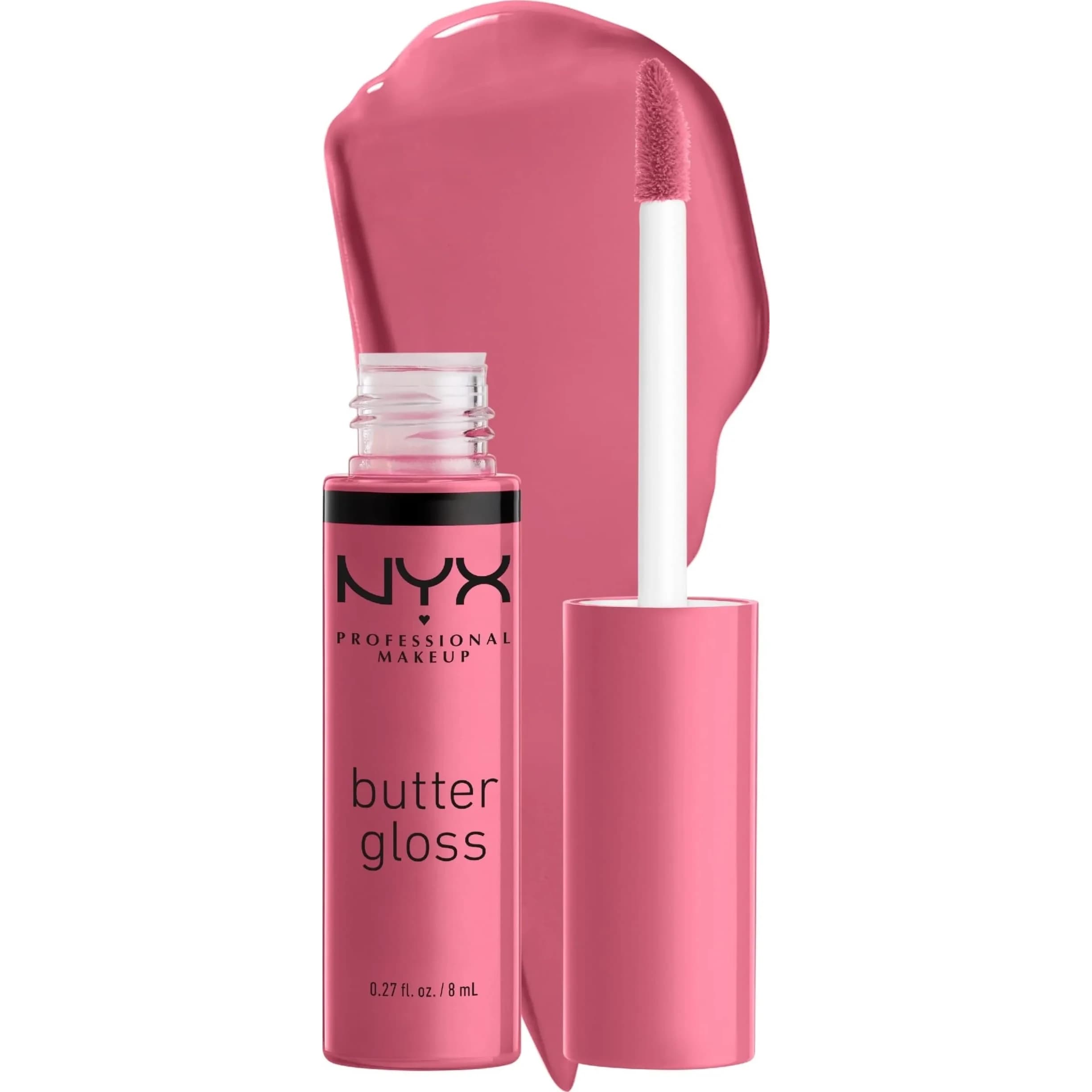 NYX PROFESSIONAL MAKEUP Butter Gloss Bling Lip Gloss - 15 Angel Food Cake (True Mauve), 7.65 ml