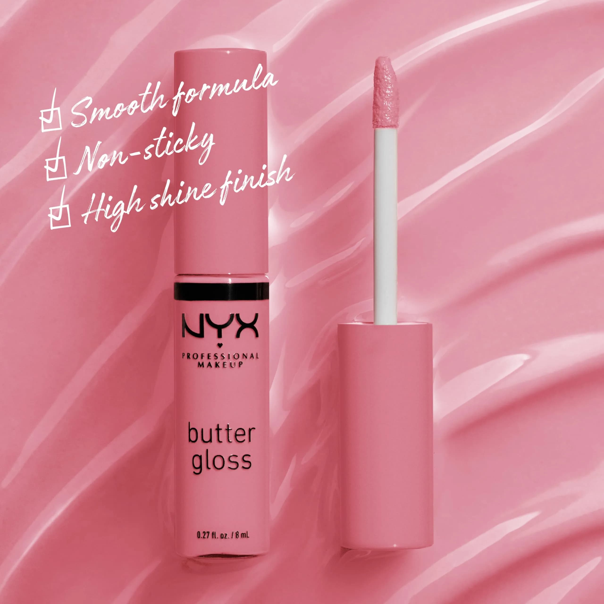 NYX PROFESSIONAL MAKEUP Butter Gloss Bling Lip Gloss - 15 Angel Food Cake (True Mauve), 7.65 ml - view 2