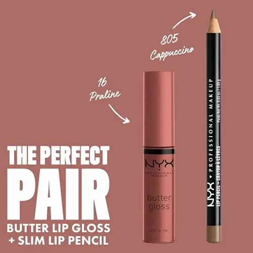 NYX PROFESSIONAL MAKEUP Butter Gloss Lip Gloss, Praline (Deep Nude) 8ml (0.27 Fl Oz) | Sheer to Medium Coverage thumbnail 4