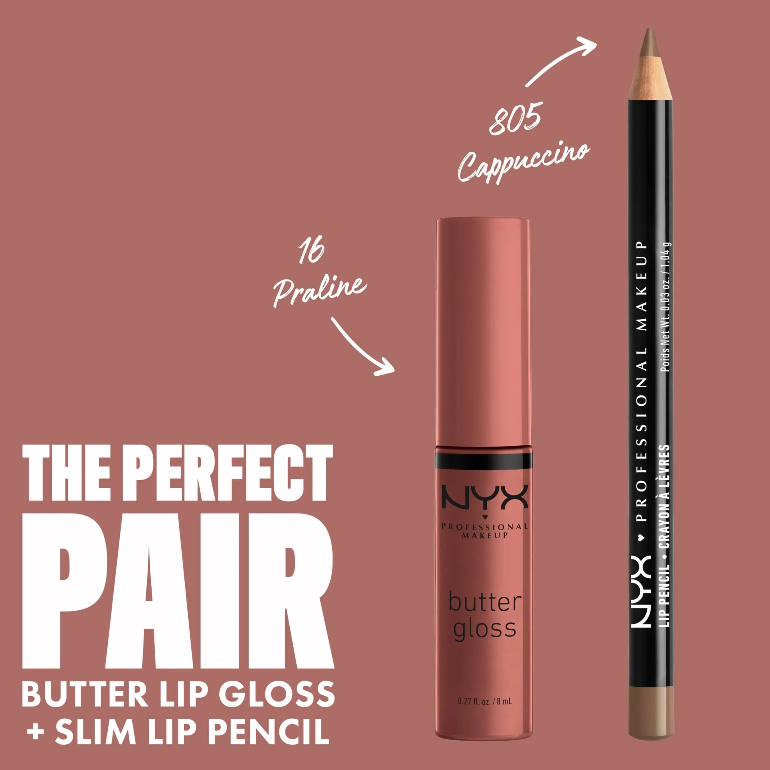 NYX PROFESSIONAL MAKEUP Butter Gloss Lip Gloss, Praline (Deep Nude) 8ml (0.27 Fl Oz) | Sheer to Medium Coverage - view 4