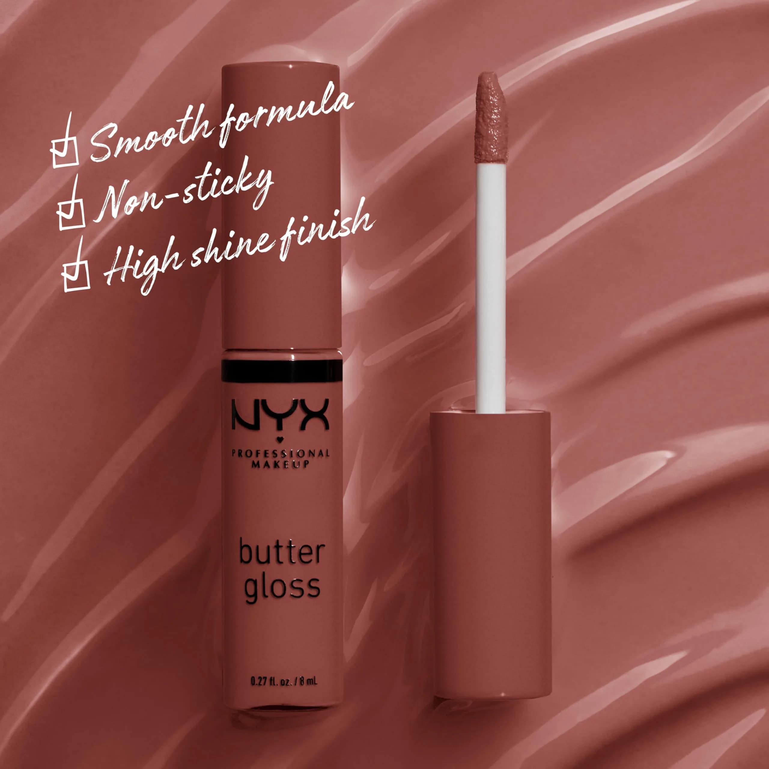 NYX PROFESSIONAL MAKEUP Butter Gloss Lip Gloss, Praline (Deep Nude) 8ml (0.27 Fl Oz) | Sheer to Medium Coverage - view 2