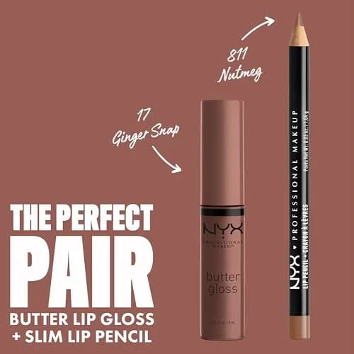 NYX PROFESSIONAL MAKEUP Butter Gloss Bling Lip Gloss - 17 Ginger Snap (Chocolate Brown) | Vegan & Non-Sticky Shine thumbnail 4