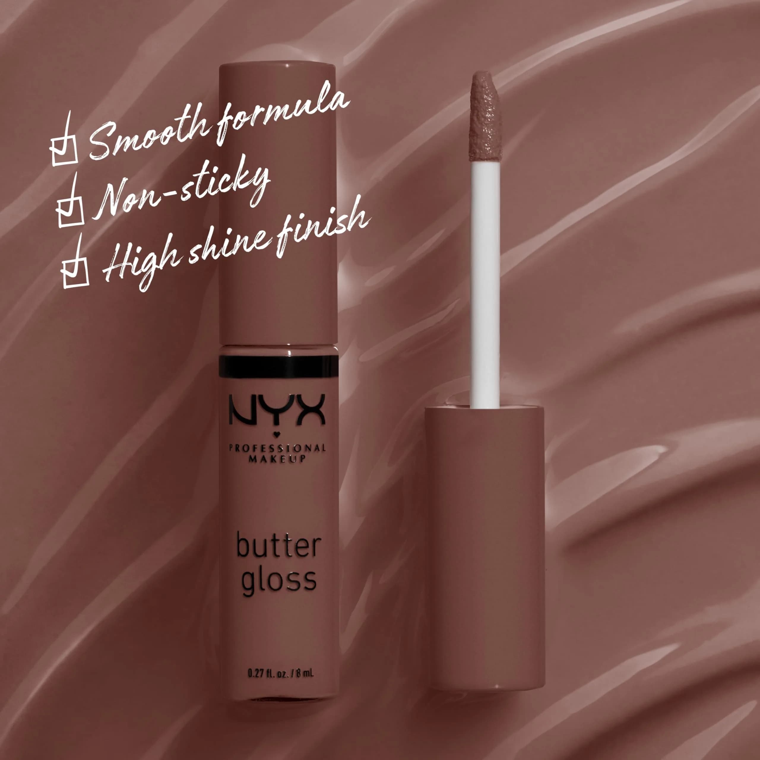 NYX PROFESSIONAL MAKEUP Butter Gloss Bling Lip Gloss - 17 Ginger Snap (Chocolate Brown) | Vegan & Non-Sticky Shine - view 2