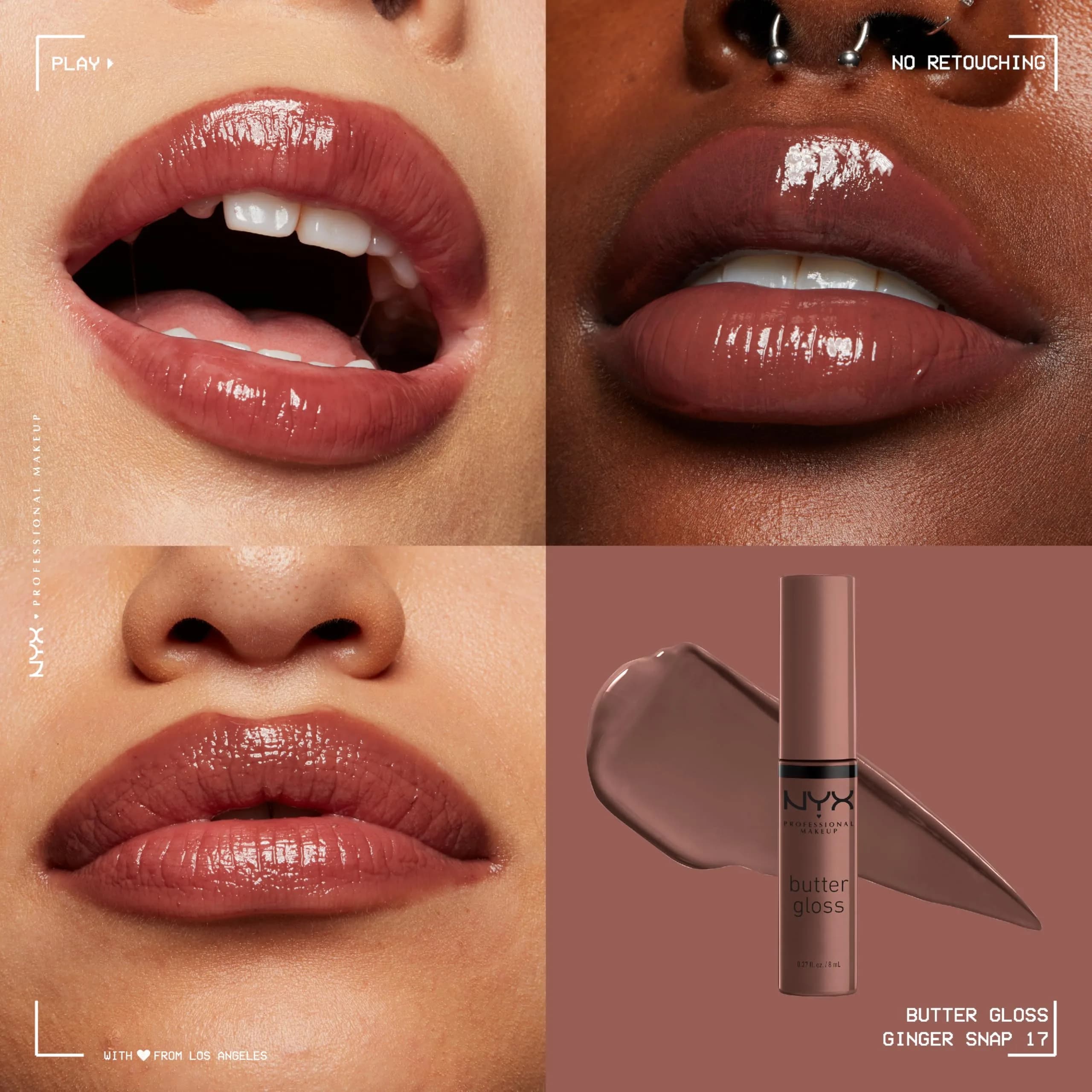 NYX PROFESSIONAL MAKEUP Butter Gloss Bling Lip Gloss - 17 Ginger Snap (Chocolate Brown) | Vegan & Non-Sticky Shine - view 3