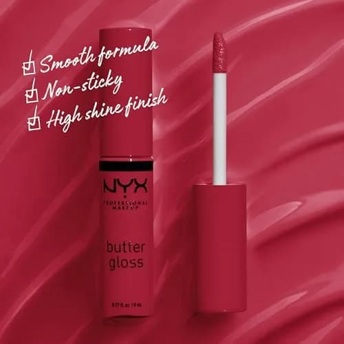 NYX PROFESSIONAL MAKEUP Butter Gloss Lip Gloss - Red Velvet (Deep Red) 7.65ml (0.27 Fl Oz) | Non-Sticky, Sheer to Medium Coverage thumbnail 2