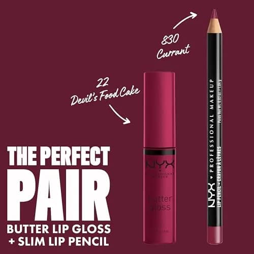 NYX PROFESSIONAL MAKEUP Butter Gloss Lip Gloss - Devil's Food Cake (Deep Plum) 8ml | Sheer to Medium Coverage thumbnail 4