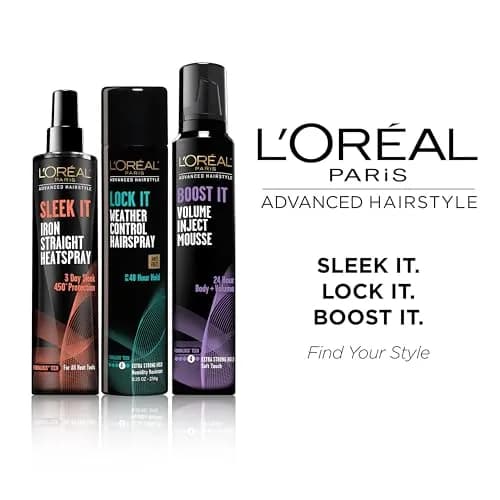 L'Oréal Paris Advanced Hairstyle Sleek It Iron Straight Heat Spray 170ml (5.7 Fl Oz) | 450°F Heat Protection thumbnail 5
