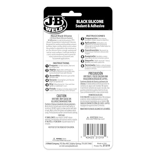 J-B Weld Black RTV Silicone Sealant and Adhesive 88.7 ml (3 oz) | Bonds Uneven Surfaces thumbnail 2