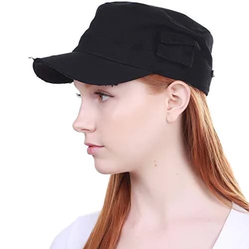 KBETHOS Army Cap XL | Vintage Military Style with Stash Pocket (XL, Black Vintage) thumbnail 6
