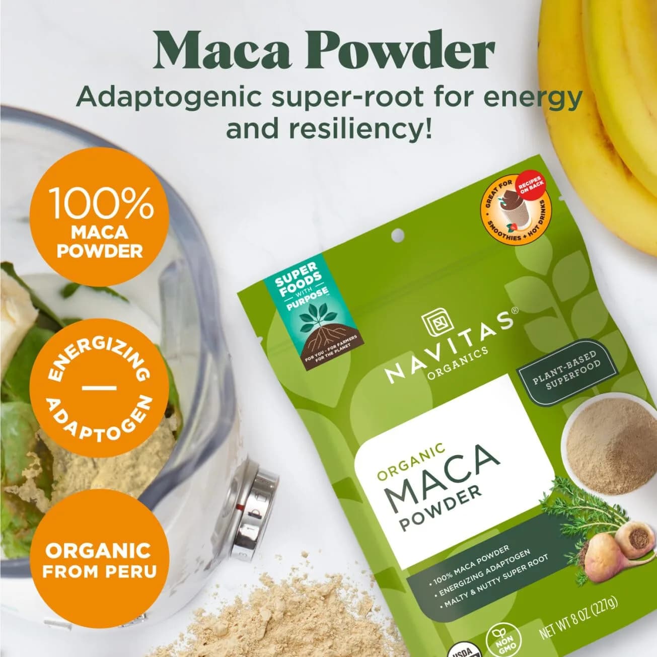 Navitas Organics Gelatinized Maca Powder | 113g (4oz) Adaptogen for Energy & Balance - view 3