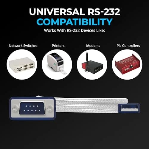 SABRENT USB 2.0 to Serial DB9 RS232 Adapter Cable (CB-DB9P) 0.76m (2.5ft) | Prolific Chipset for Stable Connectivity thumbnail 3