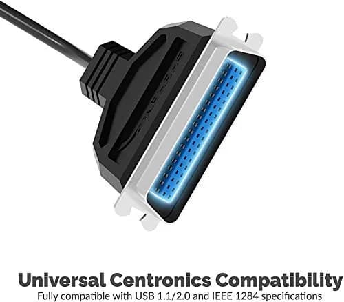 SABRENT USB to Parallel Printer Cable Adapter 1.8m (6 ft) | Connects Parallel Printers via USB thumbnail 3