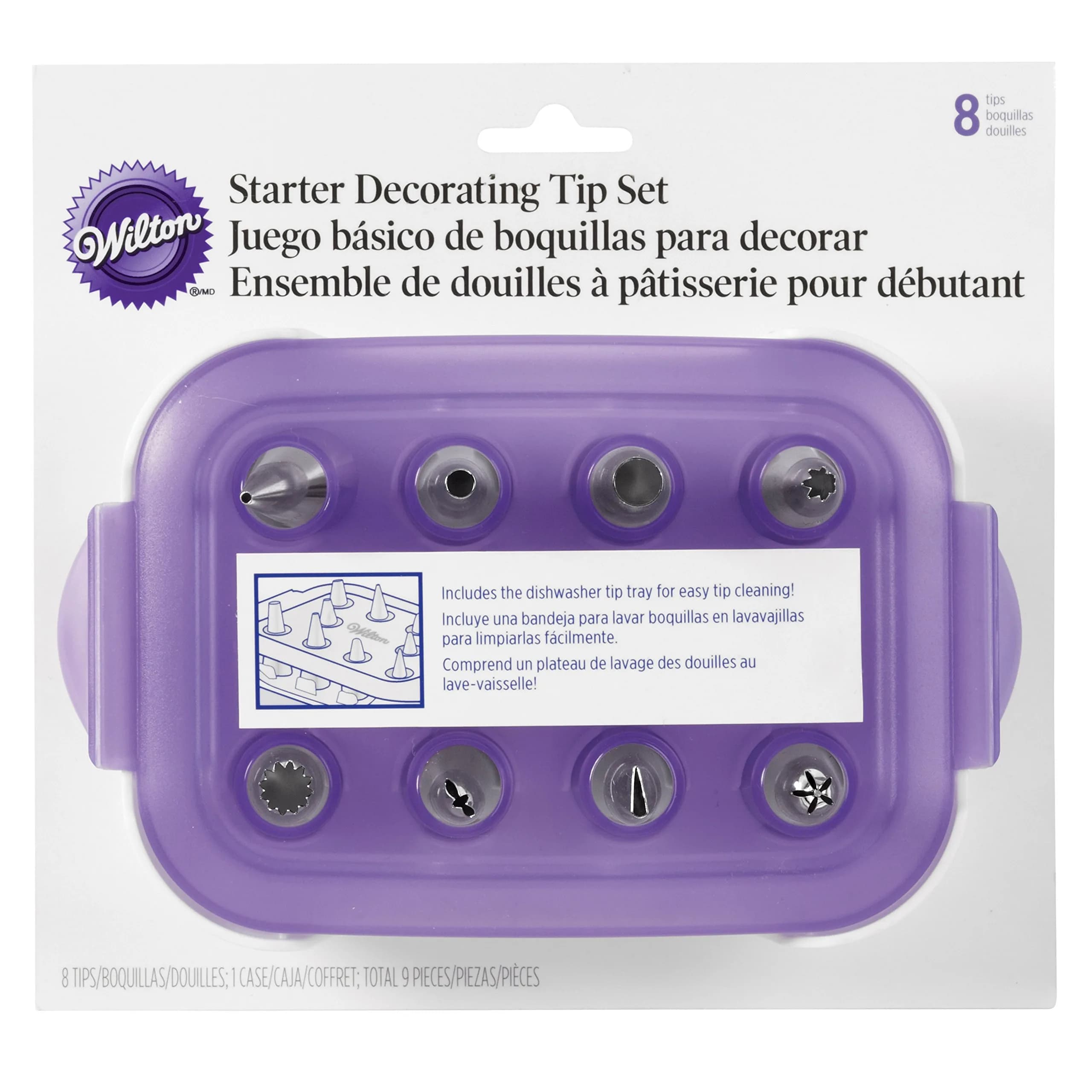 Wilton 9-Piece Starter Decorating Tip Set with Carrying Case | Versatile Cake & Cupcake Designs - view 3